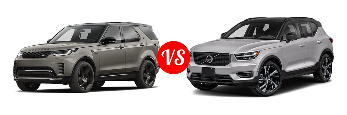 2023 Land Rover Discovery SUV HSE R-Dynamic / Metropolitan Edition / S / S R-Dynamic vs. 2019 Volvo XC40 SUV R-Design - Front Left Comparison