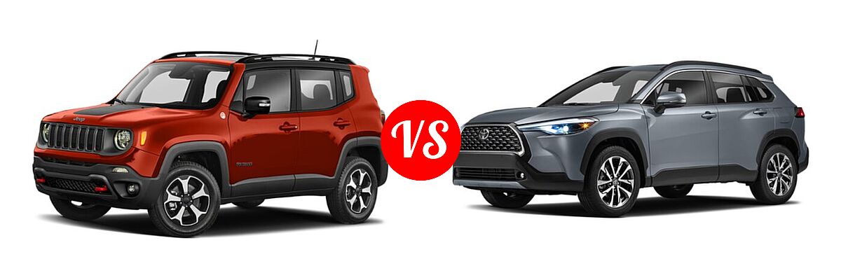 2022 Jeep Renegade SUV Latitude / Sport vs. 2022 Toyota Corolla Cross SUV L / XLE - Front Left Comparison