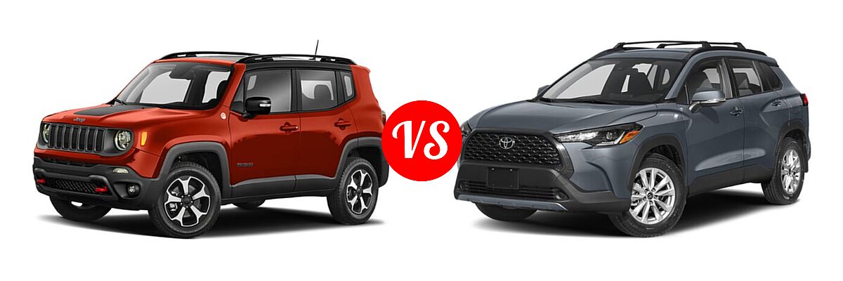 2022 Jeep Renegade SUV Latitude / Sport vs. 2022 Toyota Corolla Cross SUV LE - Front Left Comparison