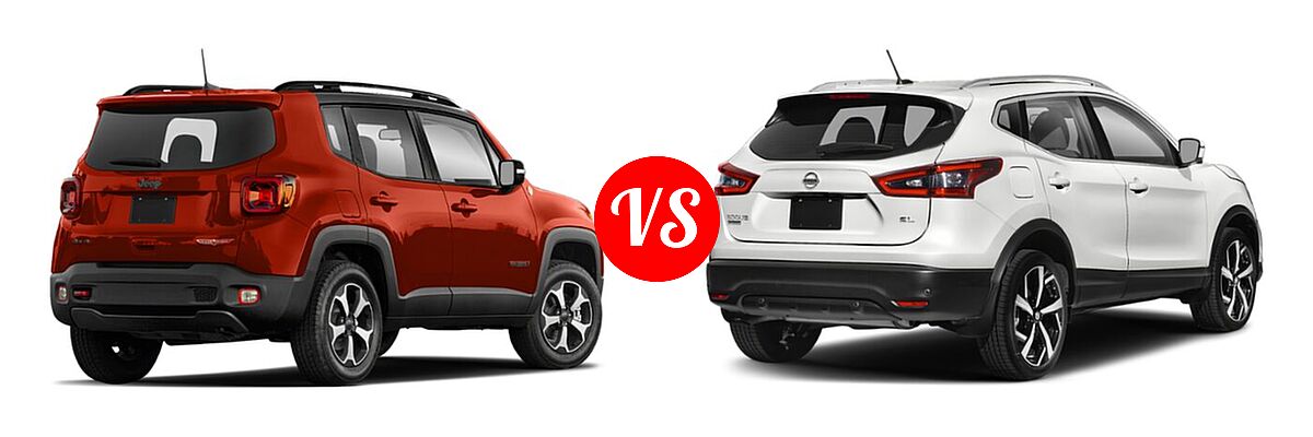 2022 Jeep Renegade SUV Latitude / Sport vs. 2022 Nissan Rogue Sport SUV SL - Rear Right Comparison