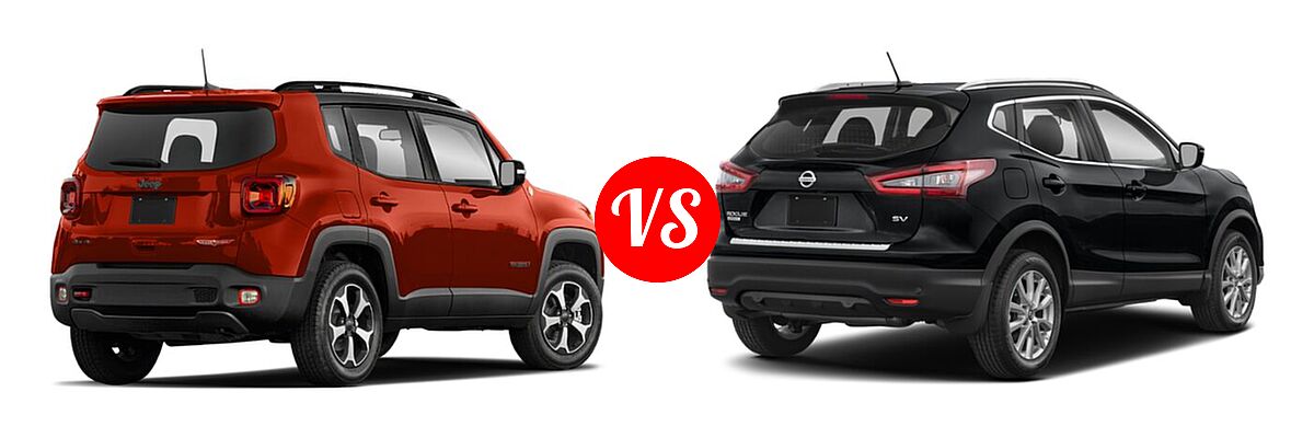 2022 Jeep Renegade SUV Latitude / Sport vs. 2022 Nissan Rogue Sport SUV SV - Rear Right Comparison