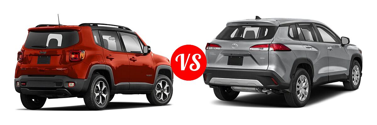 2022 Jeep Renegade SUV Latitude / Sport vs. 2022 Toyota Corolla Cross SUV L / XLE - Rear Right Comparison