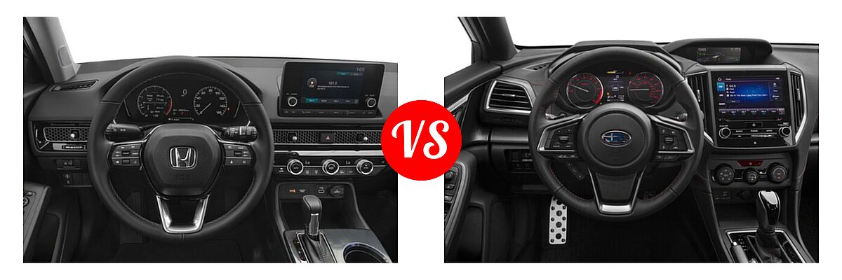 2022 Honda Civic Hatchback EX-L vs. 2022 Subaru Impreza Hatchback Sport - Dashboard Comparison
