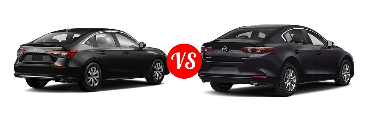 2022 Honda Civic Hatchback EX-L vs. 2022 Mazda 3 Hatchback 2.5 S - Rear Right Comparison