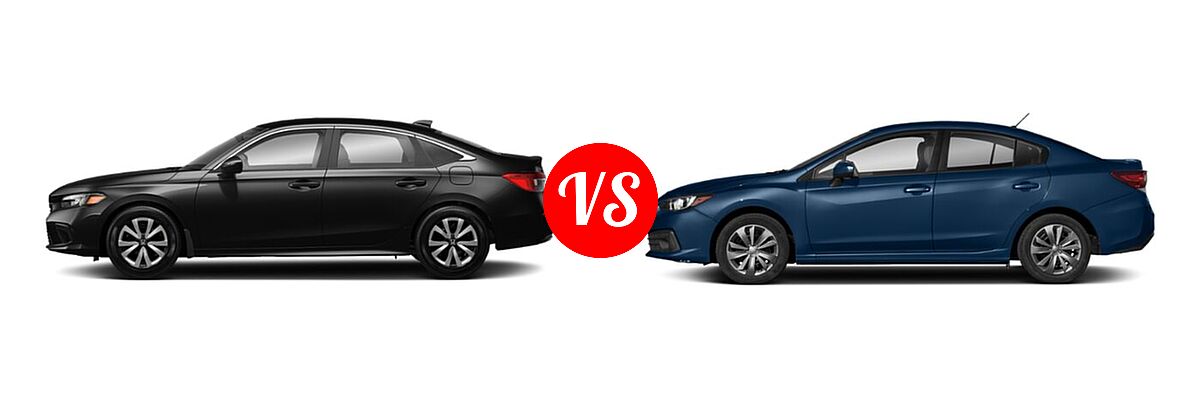 2022 Honda Civic Hatchback EX-L vs. 2022 Subaru Impreza Hatchback Limited - Side Comparison