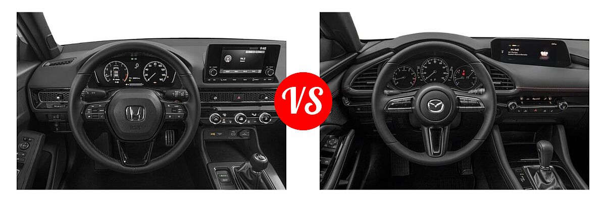 2022 Honda Civic Hatchback Sport vs. 2022 Mazda 3 Hatchback Preferred - Dashboard Comparison