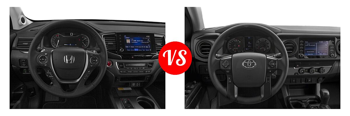 2022 Honda Ridgeline Pickup Sport vs. 2022 Toyota Tacoma Pickup Limited / SR - Dashboard Comparison