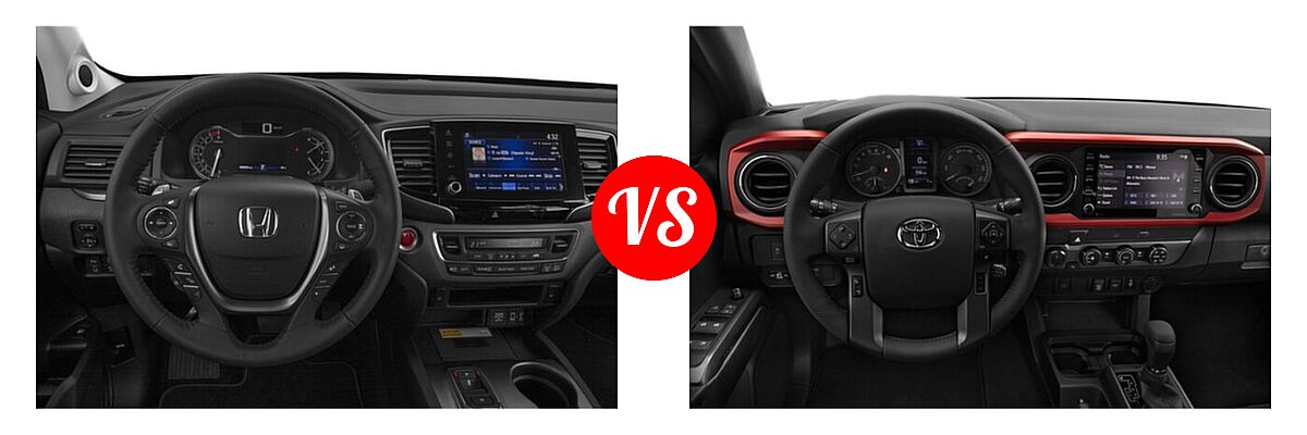 2022 Honda Ridgeline Pickup Sport vs. 2022 Toyota Tacoma Pickup TRD Sport - Dashboard Comparison
