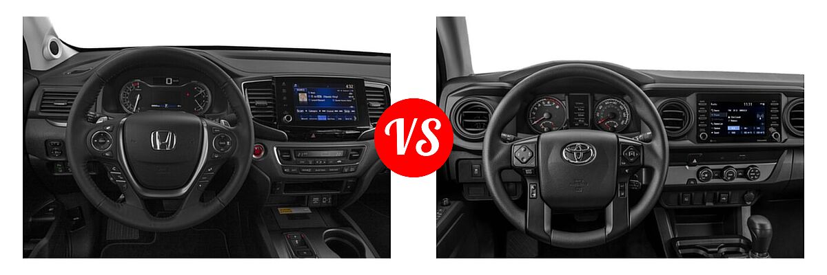 2022 Honda Ridgeline Pickup Sport vs. 2022 Toyota Tacoma Pickup SR - Dashboard Comparison