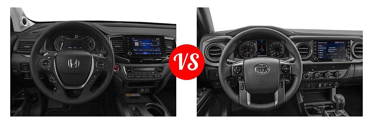 2022 Honda Ridgeline Pickup Sport vs. 2022 Toyota Tacoma Pickup TRD Off Road - Dashboard Comparison