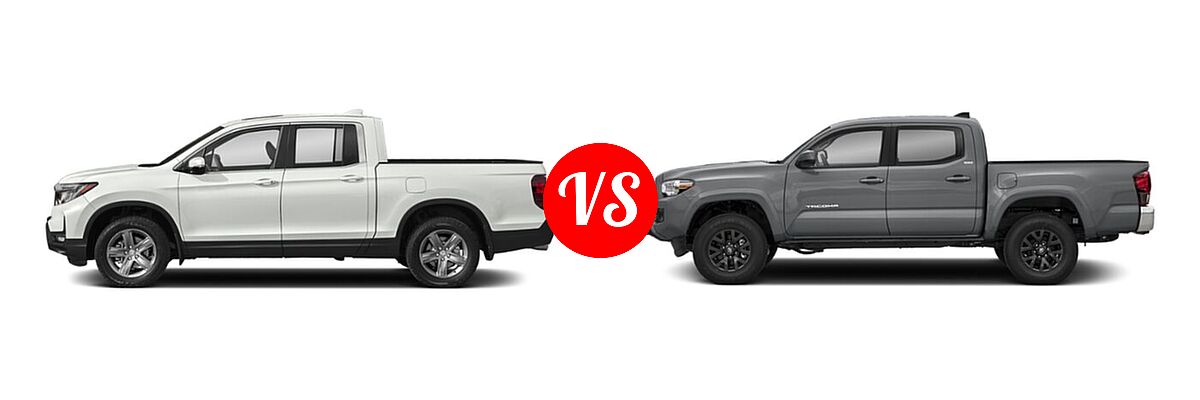 2022 Honda Ridgeline Pickup Sport vs. 2022 Toyota Tacoma Pickup SR5 - Side Comparison