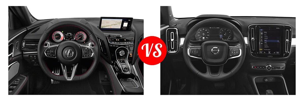 2022 Acura RDX SUV w/A-Spec Package vs. 2019 Volvo XC40 SUV Momentum / R-Design - Dashboard Comparison