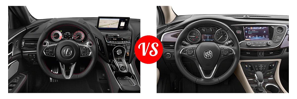 2022 Acura RDX SUV w/A-Spec Package vs. 2019 Buick Envision SUV Essence / FWD 4dr / Preferred / Premium / Premium II - Dashboard Comparison