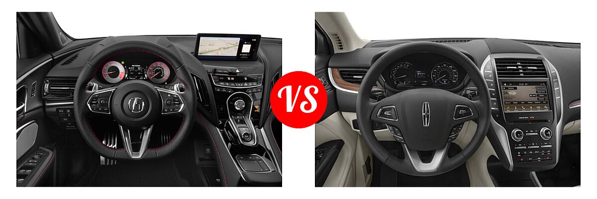 2022 Acura RDX SUV w/A-Spec Package vs. 2019 Lincoln MKC SUV Black Label / FWD / Reserve / Select / Standard - Dashboard Comparison