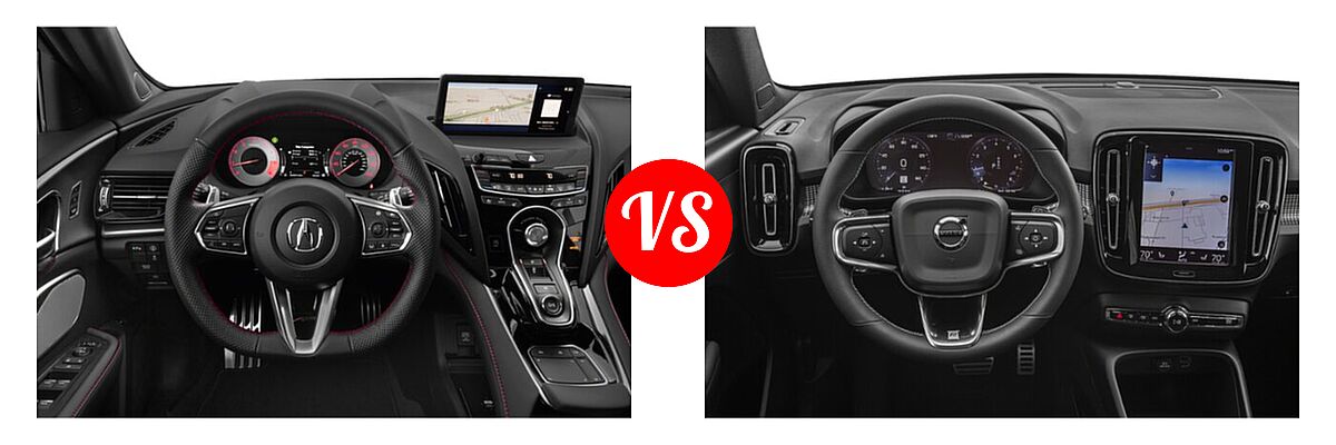 2022 Acura RDX SUV w/A-Spec Package vs. 2019 Volvo XC40 SUV R-Design - Dashboard Comparison