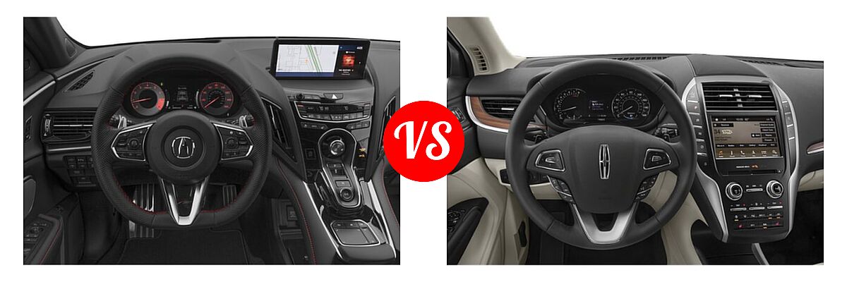 2022 Acura RDX SUV w/A-Spec Advance Package vs. 2019 Lincoln MKC SUV Black Label / FWD / Reserve / Select / Standard - Dashboard Comparison