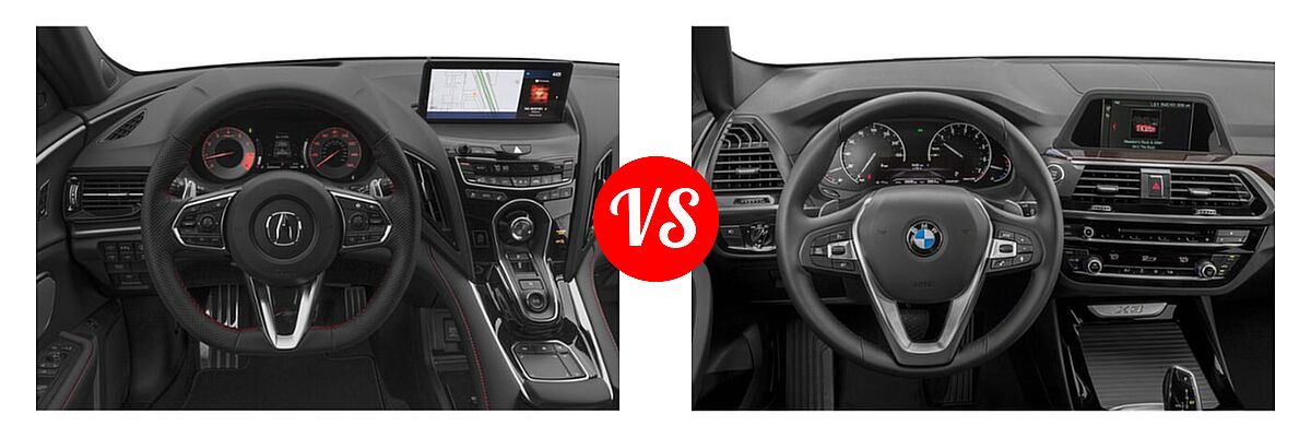 2022 Acura RDX SUV w/A-Spec Advance Package vs. 2019 BMW X3 SUV sDrive30i / xDrive30i - Dashboard Comparison