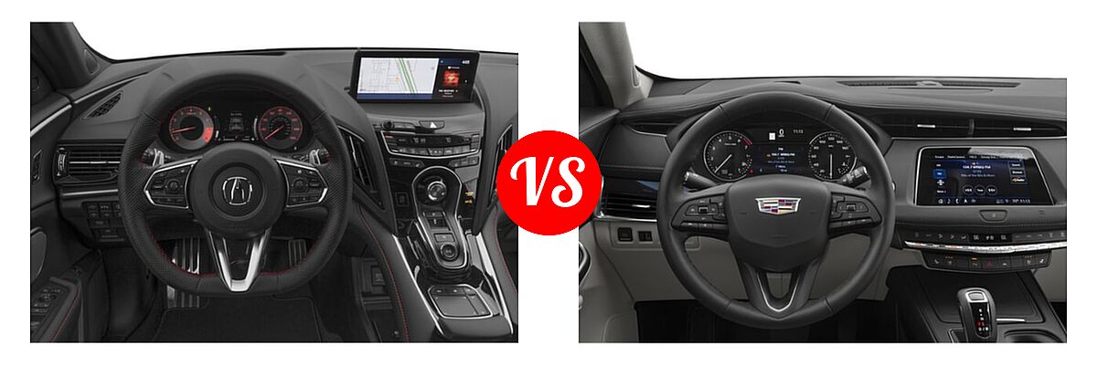 2022 Acura RDX SUV w/A-Spec Advance Package vs. 2019 Cadillac XT4 SUV AWD Luxury / AWD Premium Luxury / AWD Sport / FWD Luxury / FWD Premium Luxury / FWD Sport - Dashboard Comparison