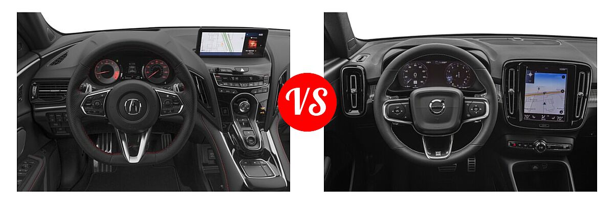 2022 Acura RDX SUV w/A-Spec Advance Package vs. 2019 Volvo XC40 SUV R-Design - Dashboard Comparison