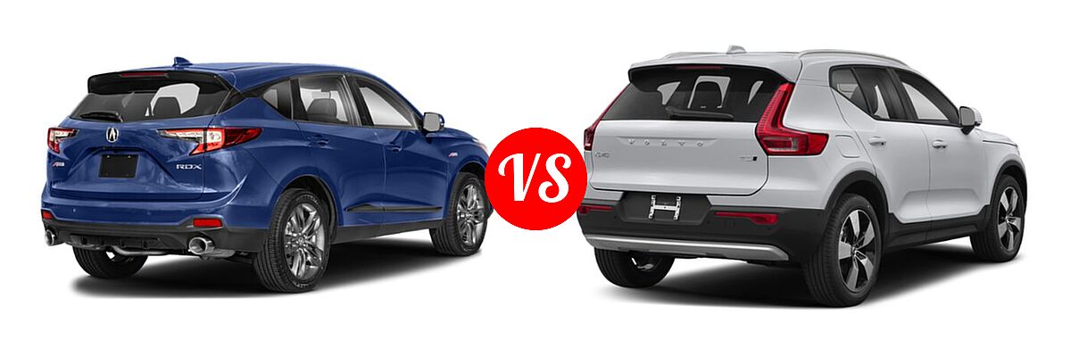 2022 Acura RDX SUV w/A-Spec Package vs. 2019 Volvo XC40 SUV Momentum / R-Design - Rear Right Comparison