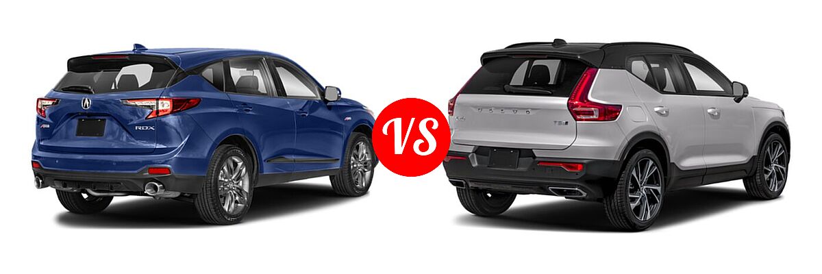 2022 Acura RDX SUV w/A-Spec Package vs. 2019 Volvo XC40 SUV R-Design - Rear Right Comparison