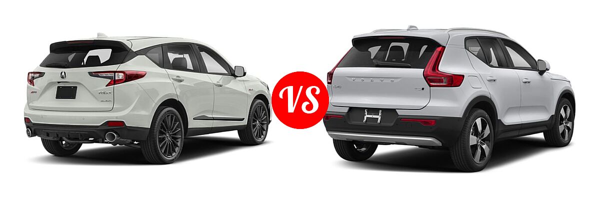 2022 Acura RDX SUV w/A-Spec Advance Package vs. 2019 Volvo XC40 SUV Momentum / R-Design - Rear Right Comparison