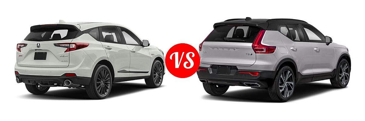 2022 Acura RDX SUV w/A-Spec Advance Package vs. 2019 Volvo XC40 SUV R-Design - Rear Right Comparison