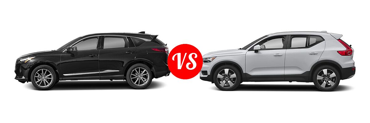 2022 Acura RDX SUV w/Technology Package vs. 2019 Volvo XC40 SUV Momentum / R-Design - Side Comparison