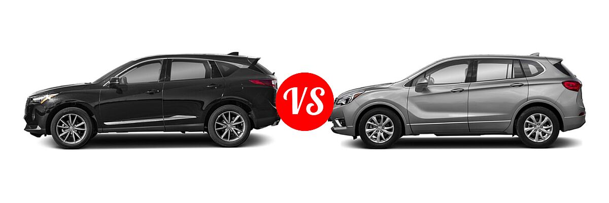 2022 Acura RDX SUV w/Technology Package vs. 2019 Buick Envision SUV Essence / FWD 4dr / Preferred / Premium / Premium II - Side Comparison