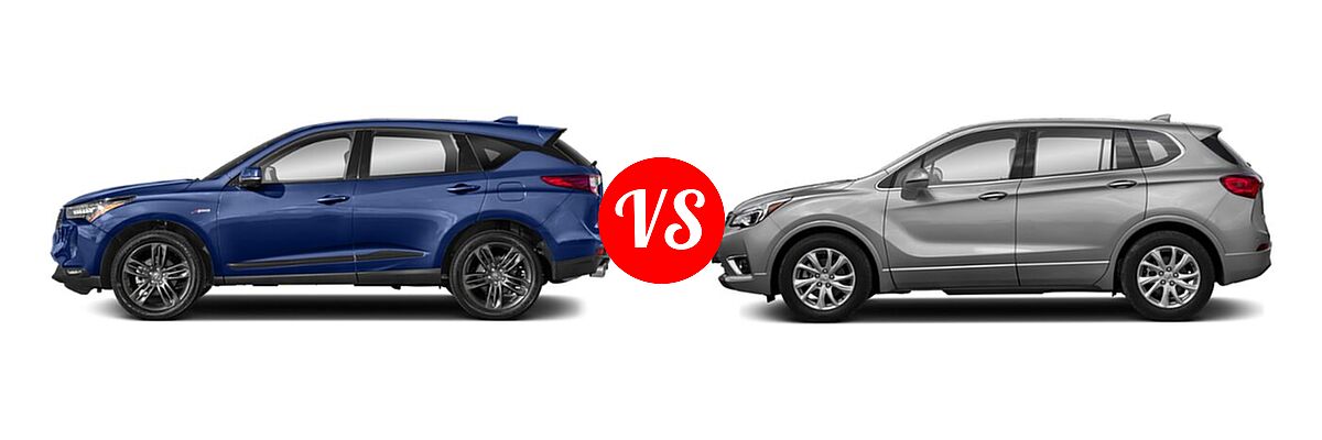 2022 Acura RDX SUV w/A-Spec Package vs. 2019 Buick Envision SUV Essence / FWD 4dr / Preferred / Premium / Premium II - Side Comparison