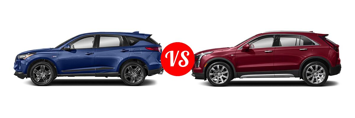 2022 Acura RDX SUV w/A-Spec Package vs. 2019 Cadillac XT4 SUV AWD Luxury / AWD Premium Luxury / AWD Sport / FWD Luxury / FWD Premium Luxury / FWD Sport - Side Comparison