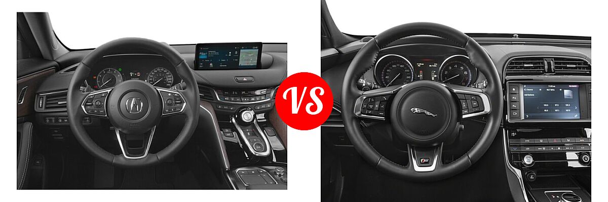 2022 Acura TLX Sedan FWD / SH-AWD vs. 2018 Jaguar XE Sedan S - Dashboard Comparison