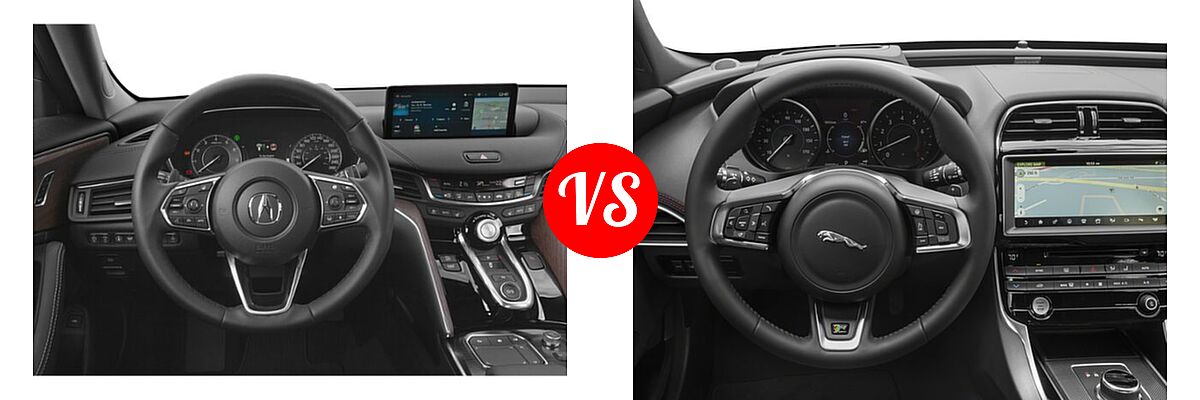 2022 Acura TLX Sedan FWD / SH-AWD vs. 2018 Jaguar XE Sedan 25t R-Sport / 30t R-Sport / 35t R-Sport - Dashboard Comparison
