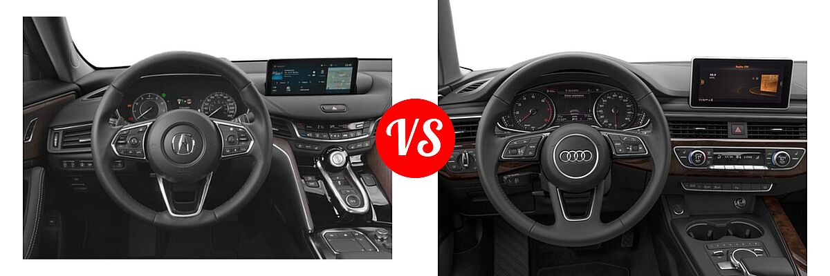 2022 Acura TLX Sedan FWD / SH-AWD vs. 2018 Audi A4 Sedan Premium / Premium Plus / Prestige - Dashboard Comparison