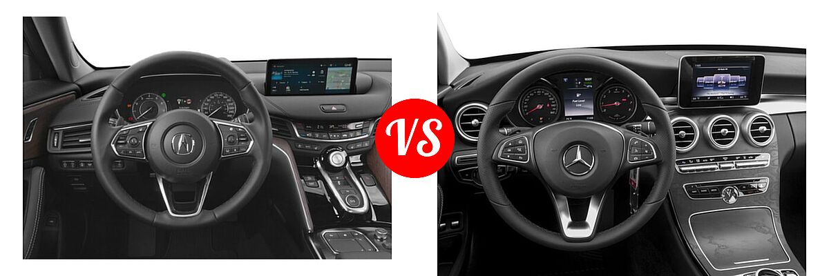 2022 Acura TLX vs. 2018 Mercedes-Benz C-Class Sedan Hybrid - Dashboard Comparison