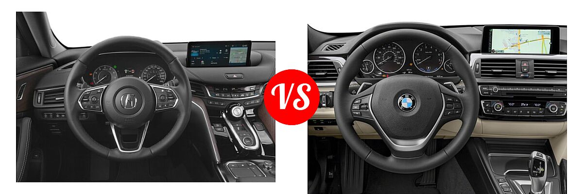2022 Acura TLX vs. 2018 BMW 3 Series Sedan Hybrid - Dashboard Comparison