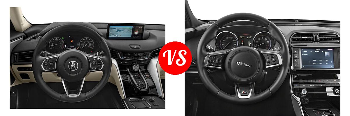 2022 Acura TLX Sedan w/Technology Package vs. 2018 Jaguar XE Sedan S - Dashboard Comparison