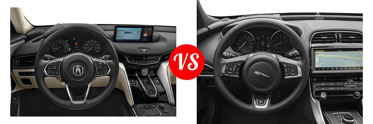 2022 Acura TLX Sedan w/Technology Package vs. 2018 Jaguar XE Sedan 25t R-Sport / 30t R-Sport / 35t R-Sport - Dashboard Comparison