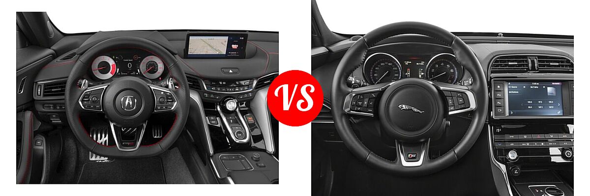 2022 Acura TLX Sedan w/A-Spec Package vs. 2018 Jaguar XE Sedan S - Dashboard Comparison