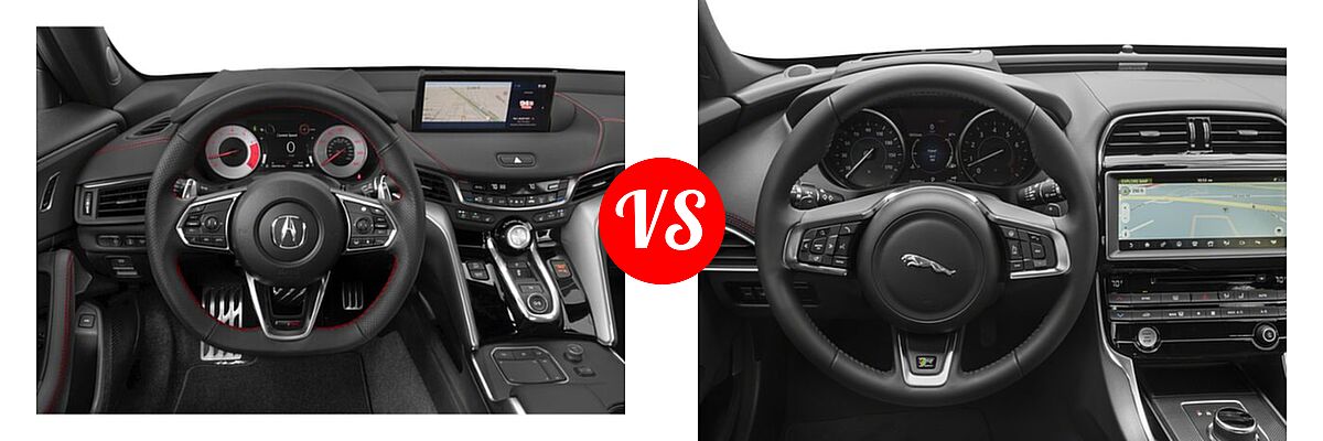 2022 Acura TLX Sedan w/A-Spec Package vs. 2018 Jaguar XE Sedan 25t R-Sport / 30t R-Sport / 35t R-Sport - Dashboard Comparison