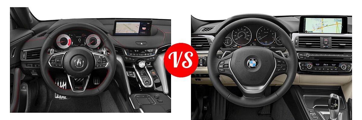 2022 Acura TLX Sedan w/A-Spec Package vs. 2018 BMW 3 Series Sedan Hybrid 330e iPerformance - Dashboard Comparison