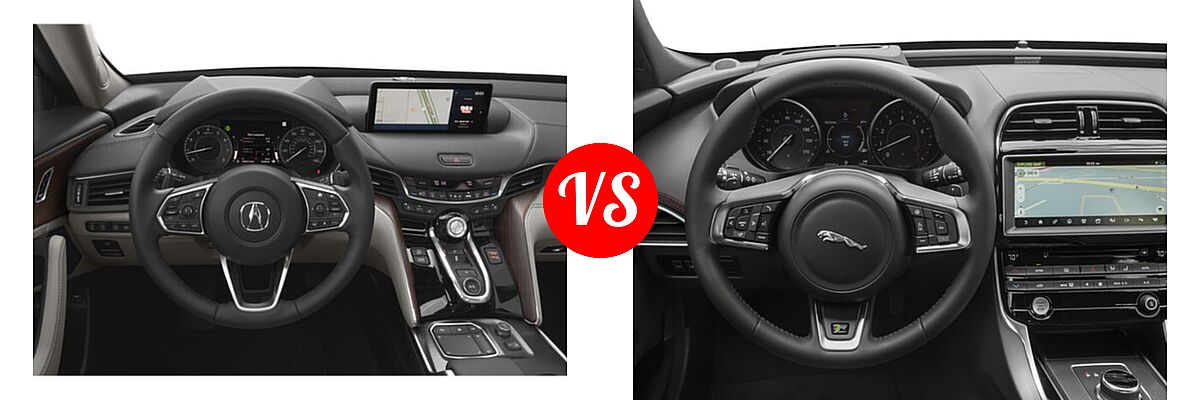 2022 Acura TLX Sedan w/Advance Package vs. 2018 Jaguar XE Sedan 25t R-Sport / 30t R-Sport / 35t R-Sport - Dashboard Comparison