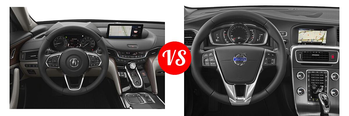 2022 Acura TLX Sedan w/Advance Package vs. 2018 Volvo S60 Cross Country Sedan T5 AWD - Dashboard Comparison