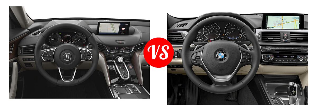 2022 Acura TLX Sedan w/Advance Package vs. 2018 BMW 3 Series Sedan Hybrid 330e iPerformance - Dashboard Comparison