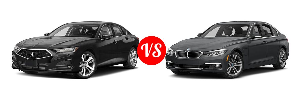 2022 Acura TLX vs. 2018 BMW 3 Series Sedan Hybrid - Front Left Comparison