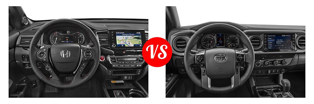 2022 Honda Ridgeline Pickup Black Edition vs. 2022 Toyota Tacoma Pickup TRD Off Road - Dashboard Comparison