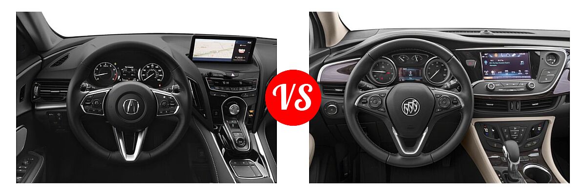 2022 Acura RDX SUV w/Technology Package vs. 2019 Buick Envision SUV Essence / FWD 4dr / Preferred / Premium / Premium II - Dashboard Comparison