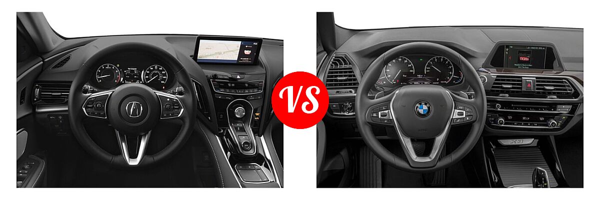 2022 Acura RDX SUV w/Technology Package vs. 2019 BMW X3 SUV sDrive30i / xDrive30i - Dashboard Comparison