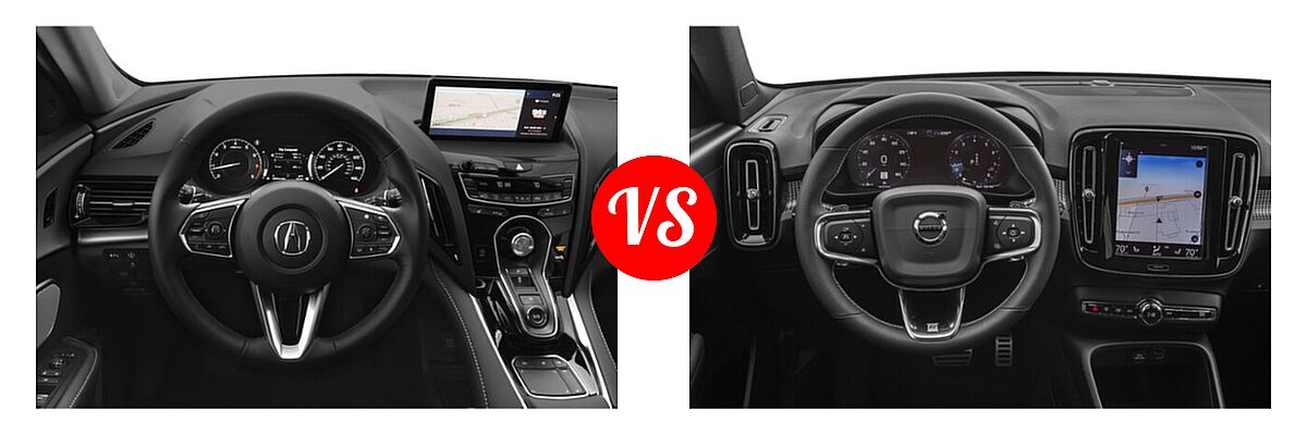 2022 Acura RDX SUV w/Technology Package vs. 2019 Volvo XC40 SUV R-Design - Dashboard Comparison