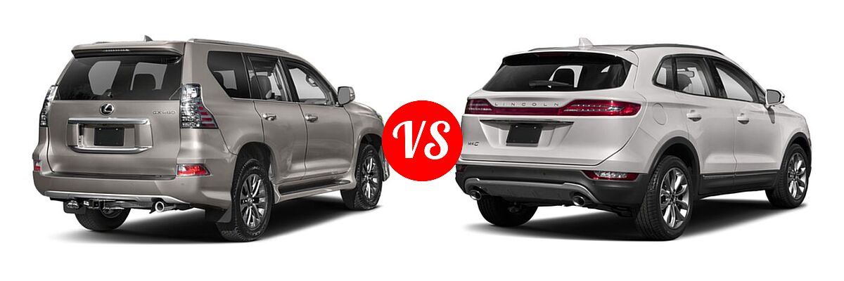 2022 Lexus GX 460 SUV GX 460 / GX 460 Luxury / GX 460 Premium vs. 2019 Lincoln MKC SUV Black Label / FWD / Reserve / Select / Standard - Rear Right Comparison